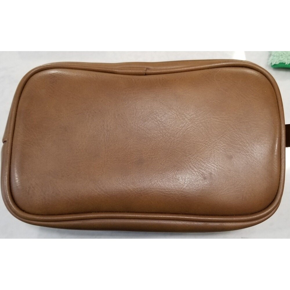 Vintage travel products brown cosmetic dopp travel bag - Picture 6 of 12